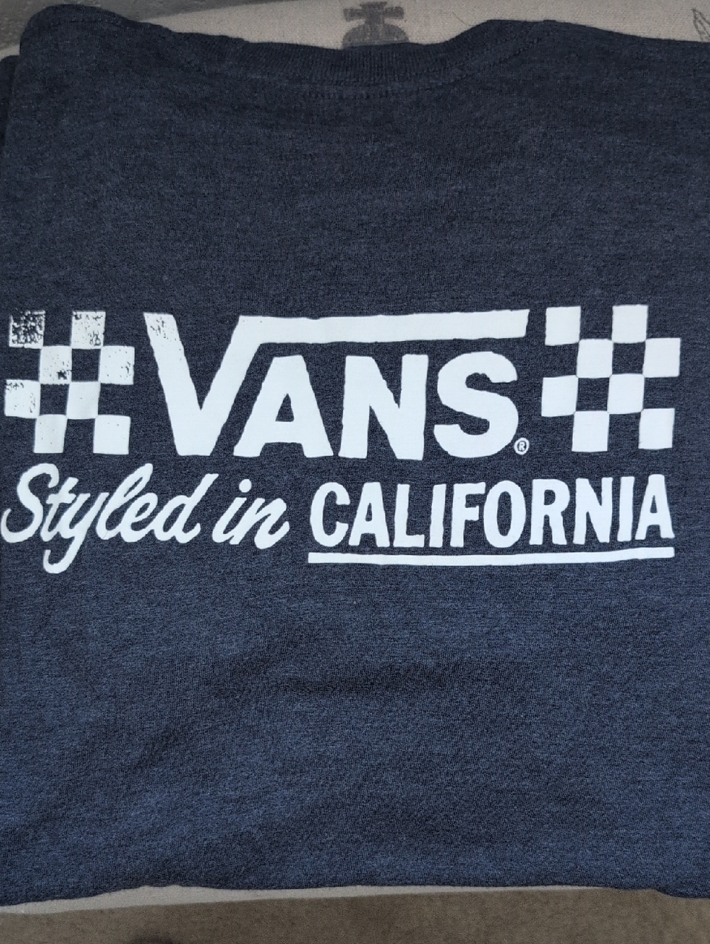 Vans Navy Tee with White Checker Logo